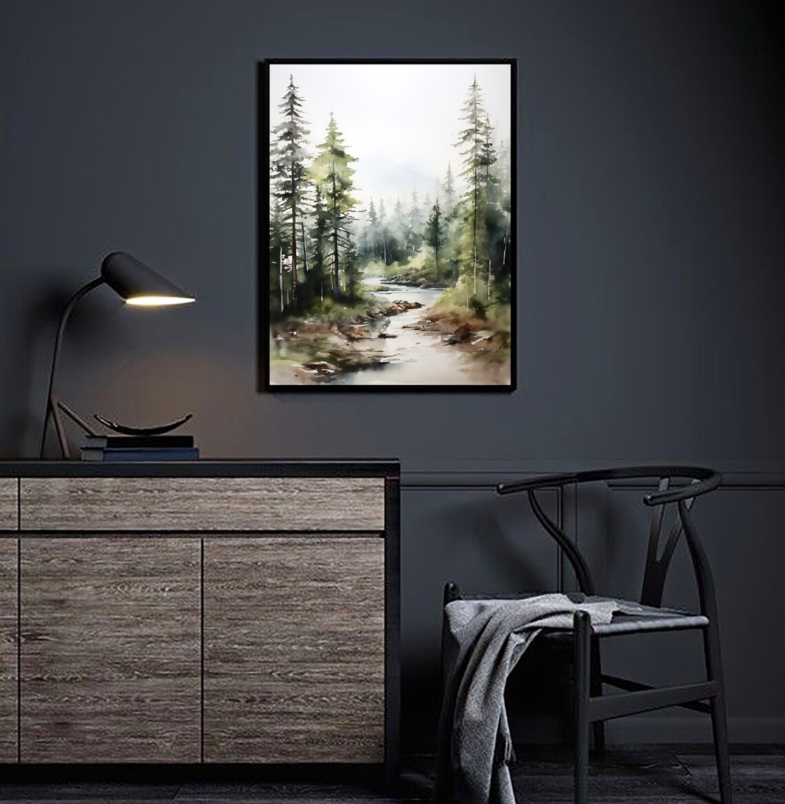 Deschutes National Forest Watercolor Art Print, Oregon - Image 2