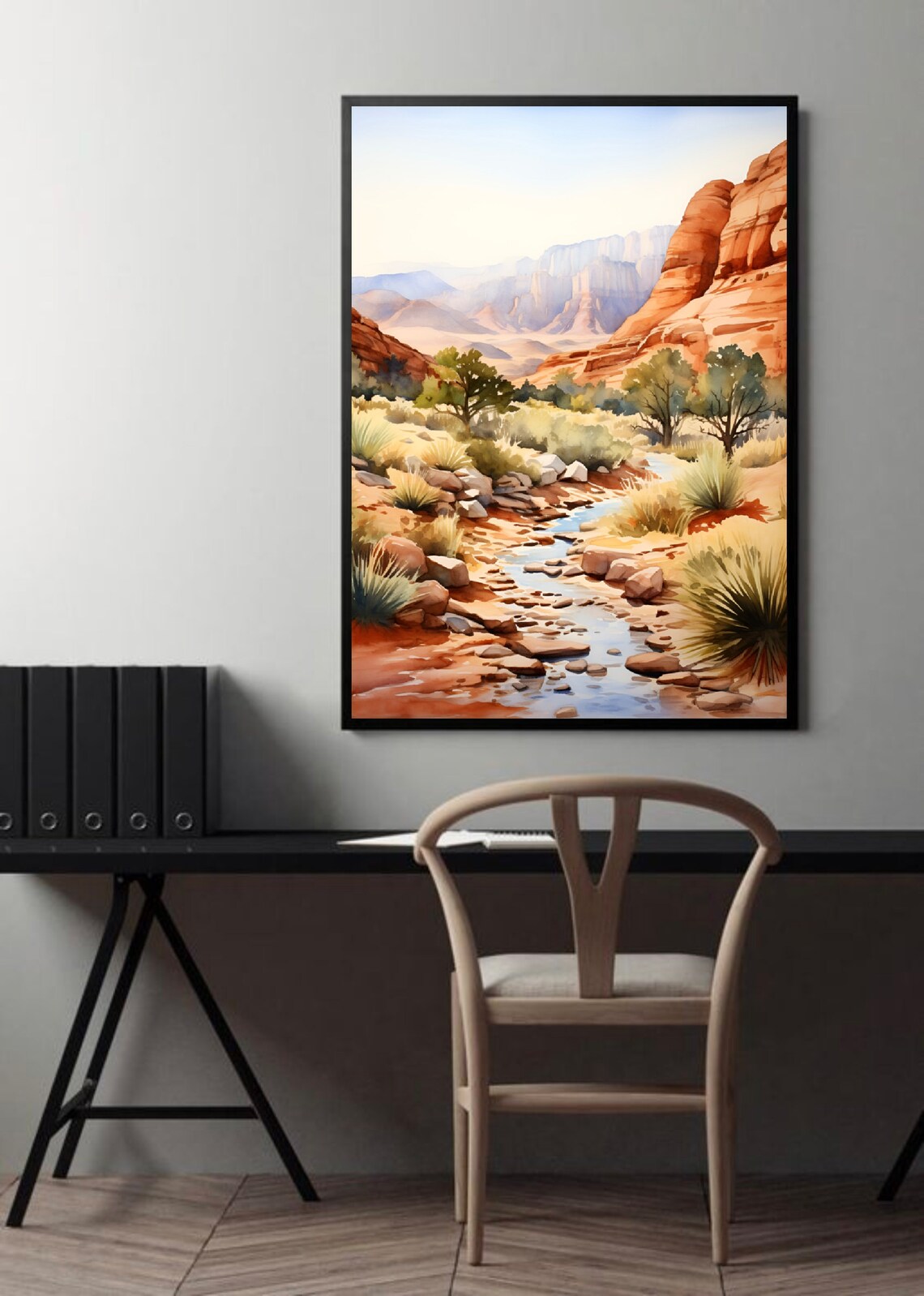 Red Rock Canyon Watercolor Art, Nevada Landscape Print - Image 3