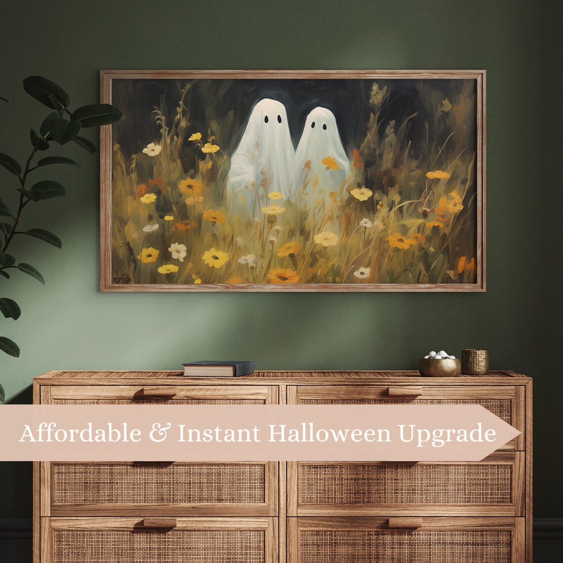 Halloween Ghosts In A Wildflowers Field Art Print - Image 3