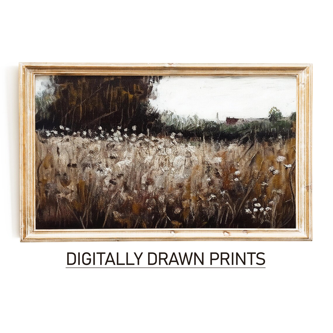 Wildflower Field Vintage Painting Art Print