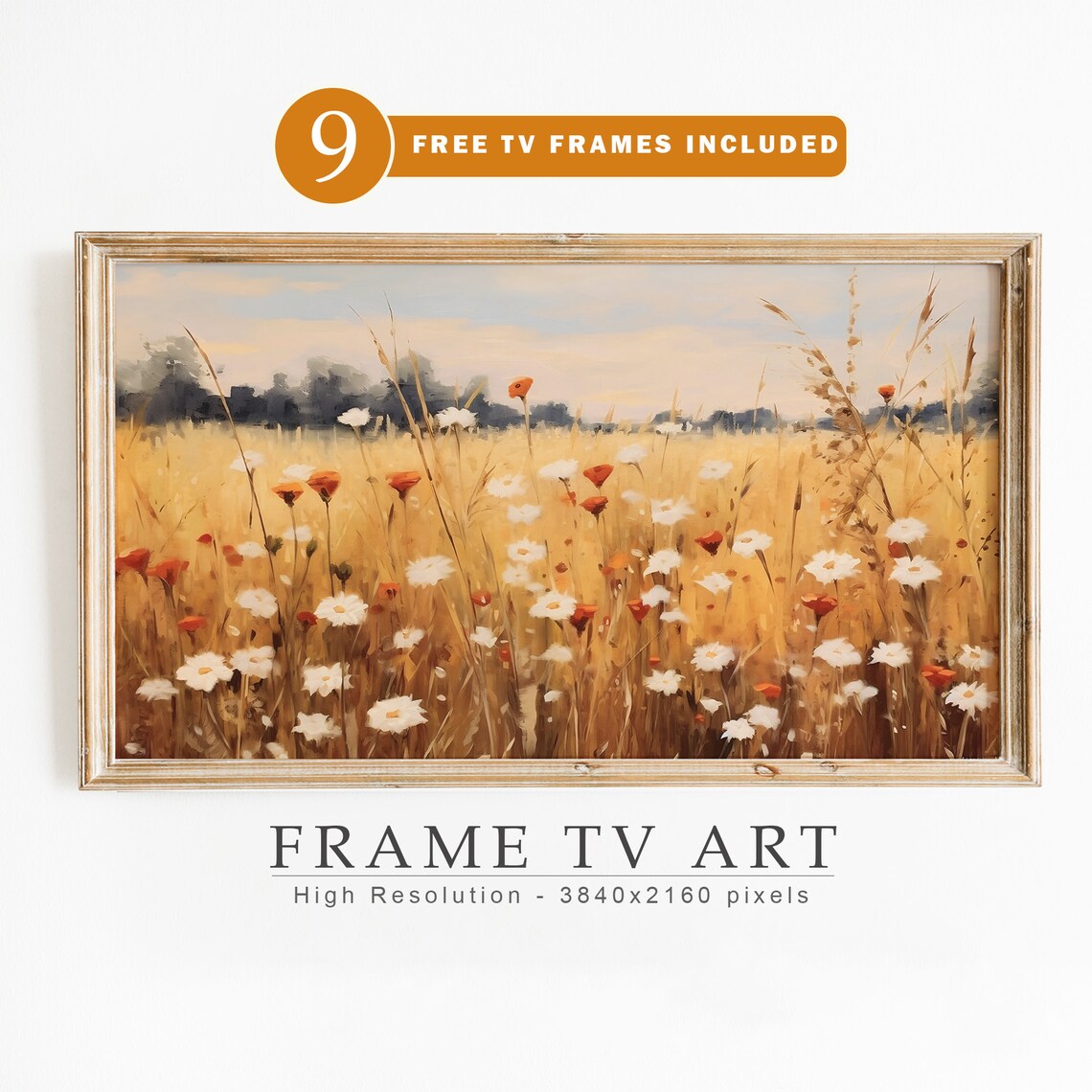 Spring Wild Flowers Field Art Print, Farmhouse Decor