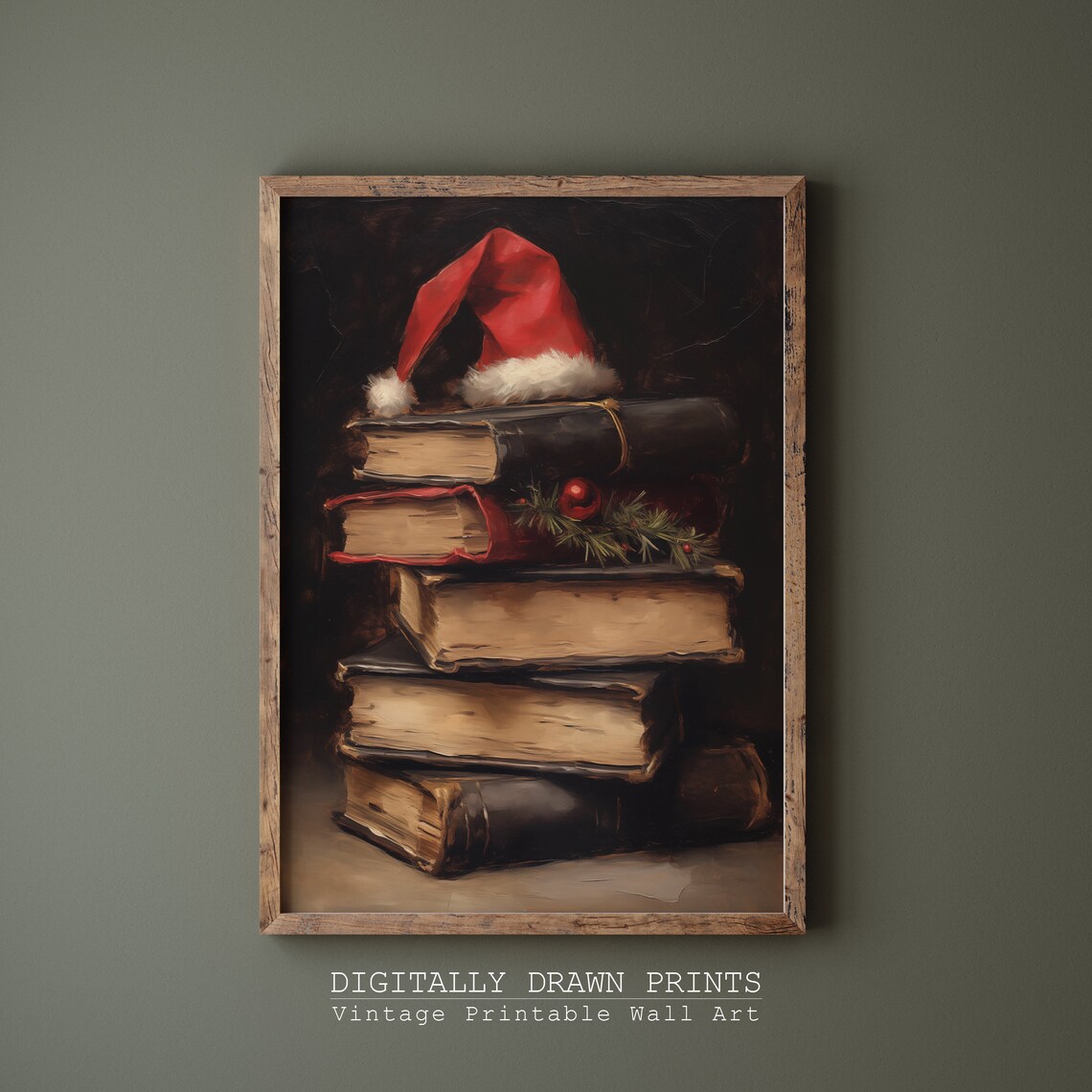 Rustic Christmas Still Life, Vintage Holiday Art Print - Image 2
