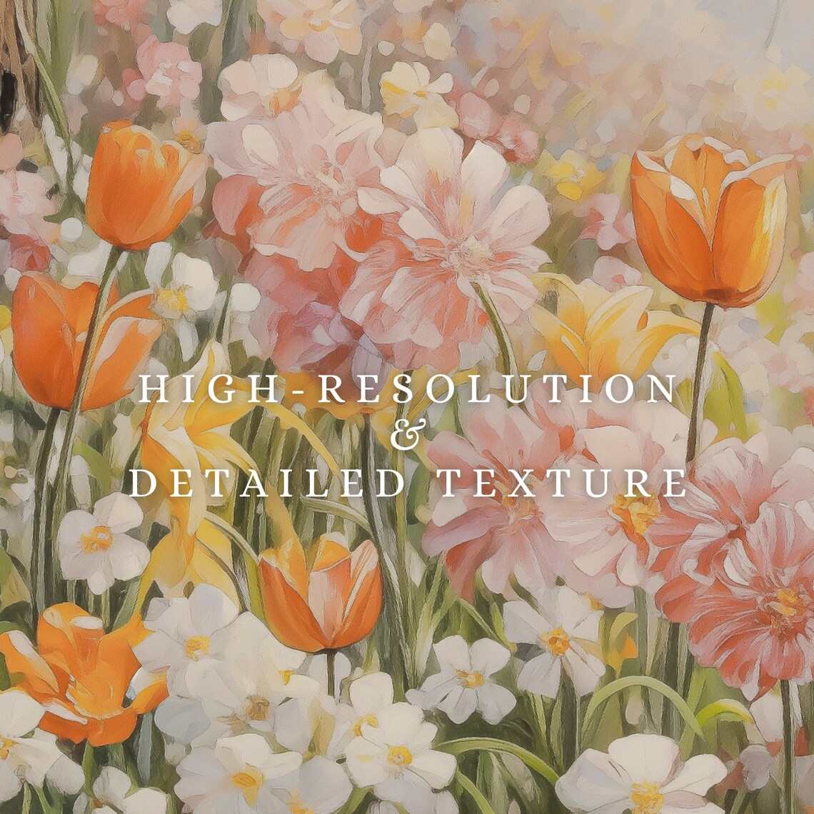 Spring Wildflower Field Art Print, Warm Landscape - Image 2