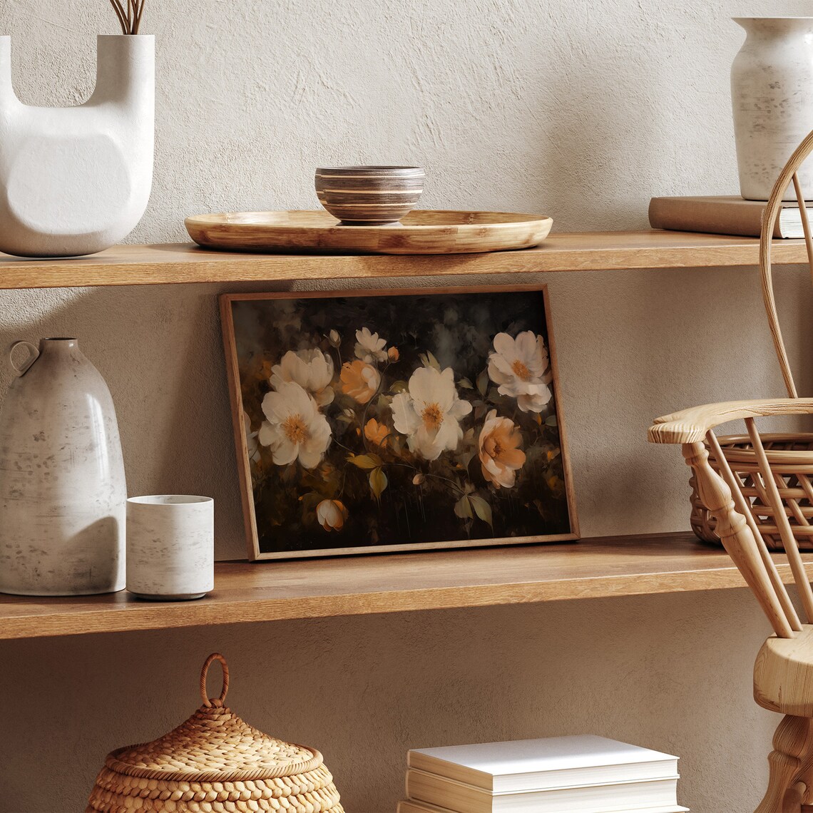 Vintage Flowers Art Print, Dark Academia Floral - Image 4