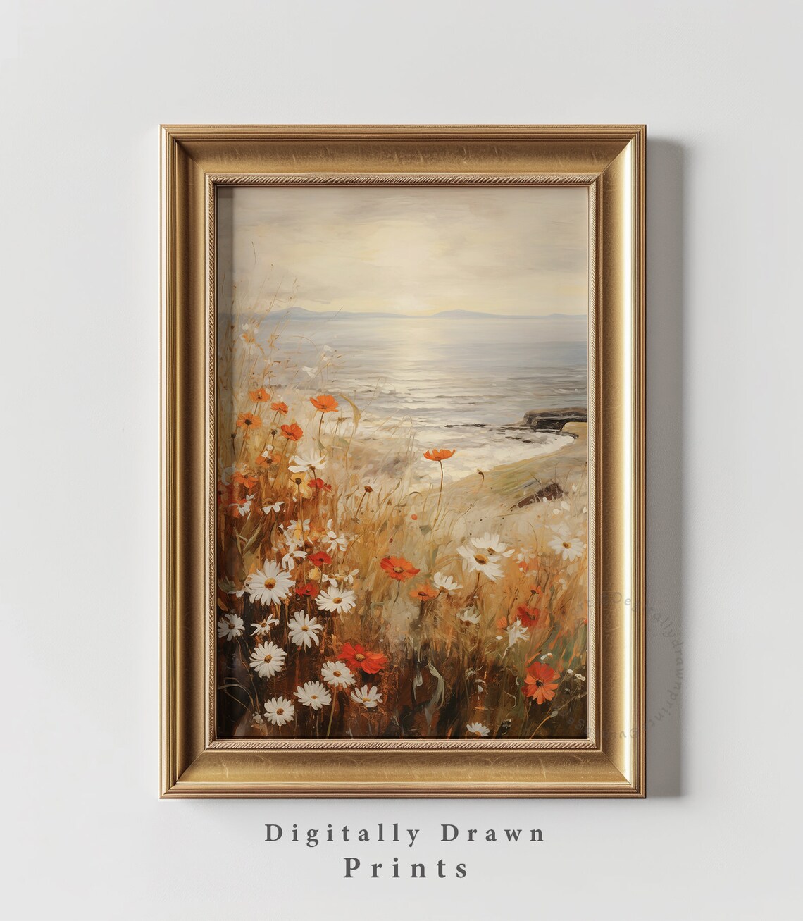Coastal Wildflowers Farmhouse Floral Art Print - Image 3