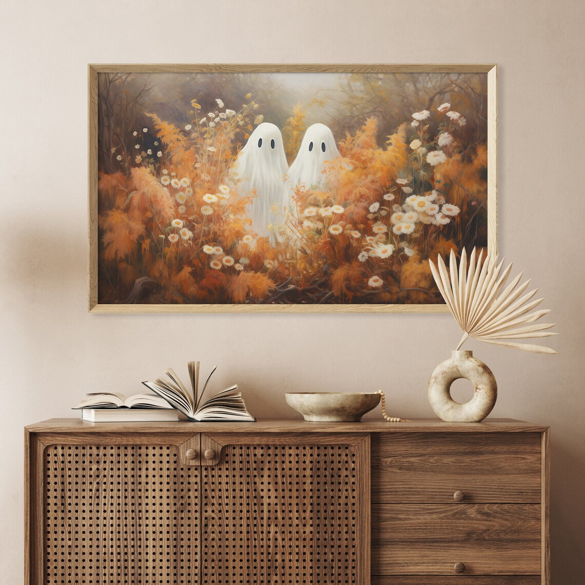 Halloween Ghosts In A Wildflowers Field, Art Print - Image 2
