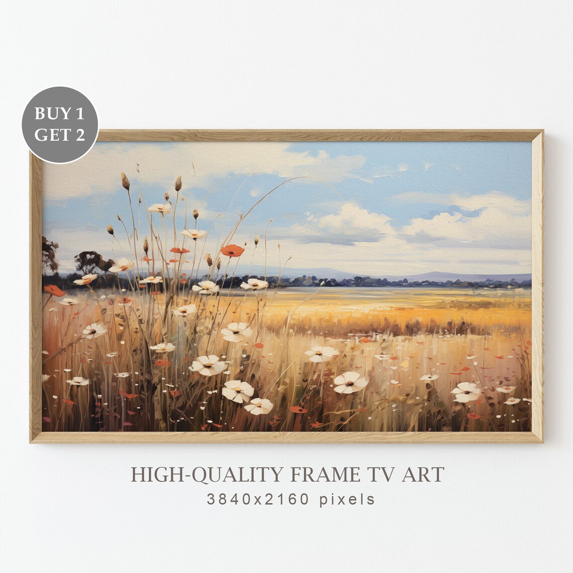 Spring Wild Flowers Field Vintage Travel Poster