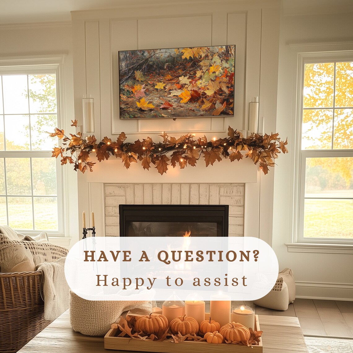 Abstract Autumn Leaves Painting, Farmhouse Art Print - Image 2