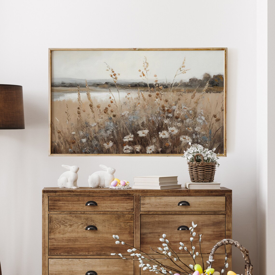Spring Wildflowers Landscape Art Print, Rustic Floral - Image 3