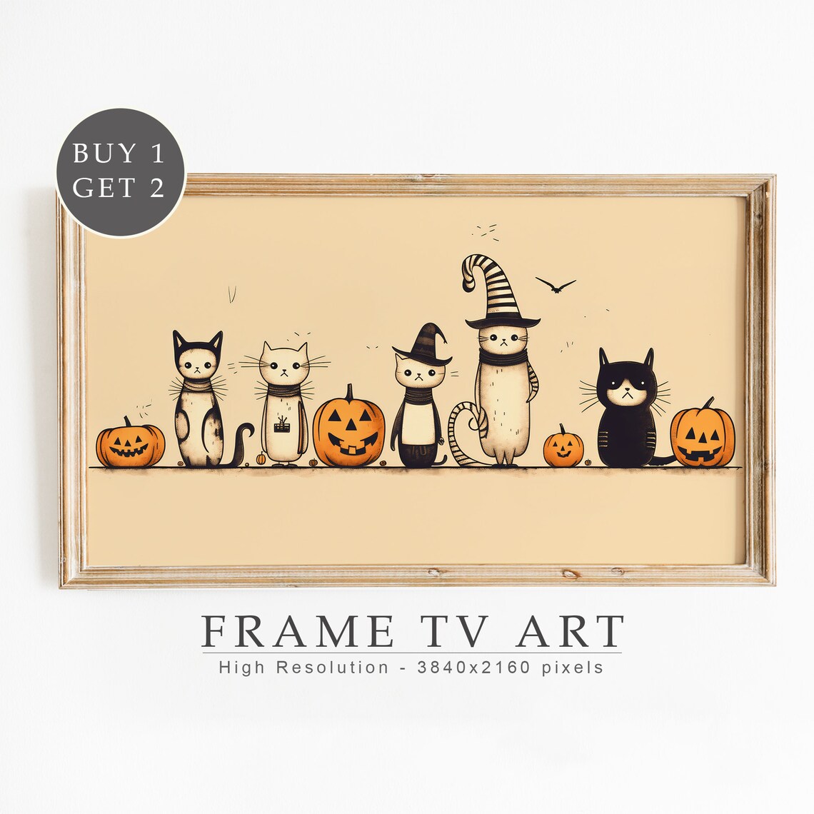 Halloween Modern Neutral Halloween Decor Art Print