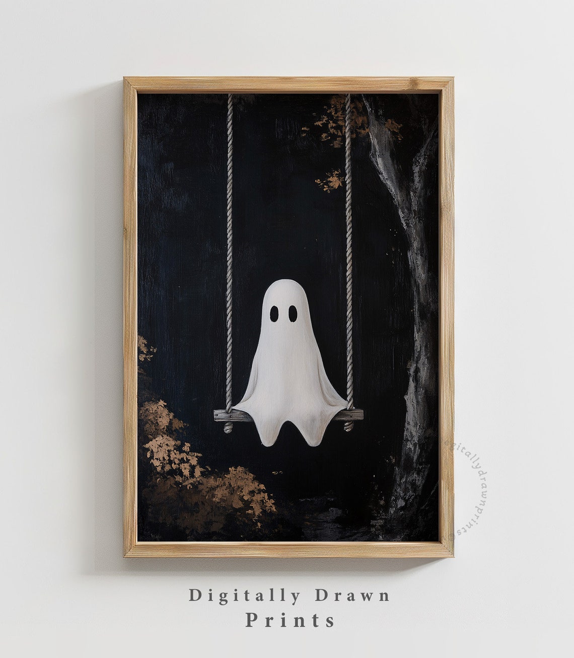 Ghost On Swing Halloween Wall Art Print - Image 4