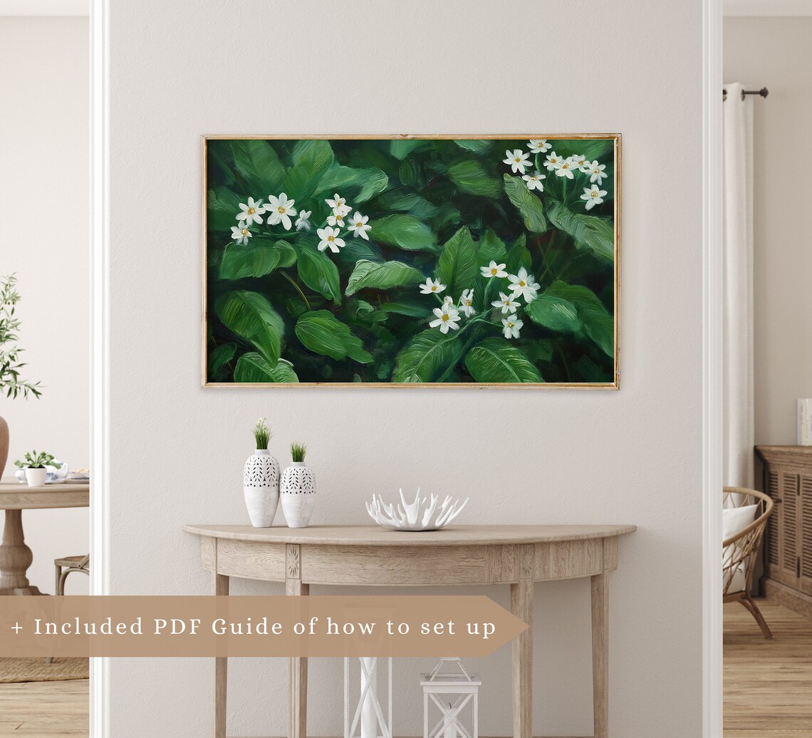 Summer Floral Abstract Art Print, Sage Green - Image 3