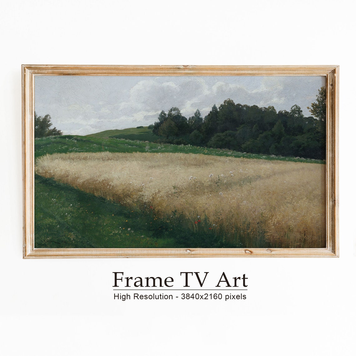 Summer Frame Tv Art Landscape Field Summer Farmhouse Decor Vintage Landscape Oil Painting Vintage Oil Painting