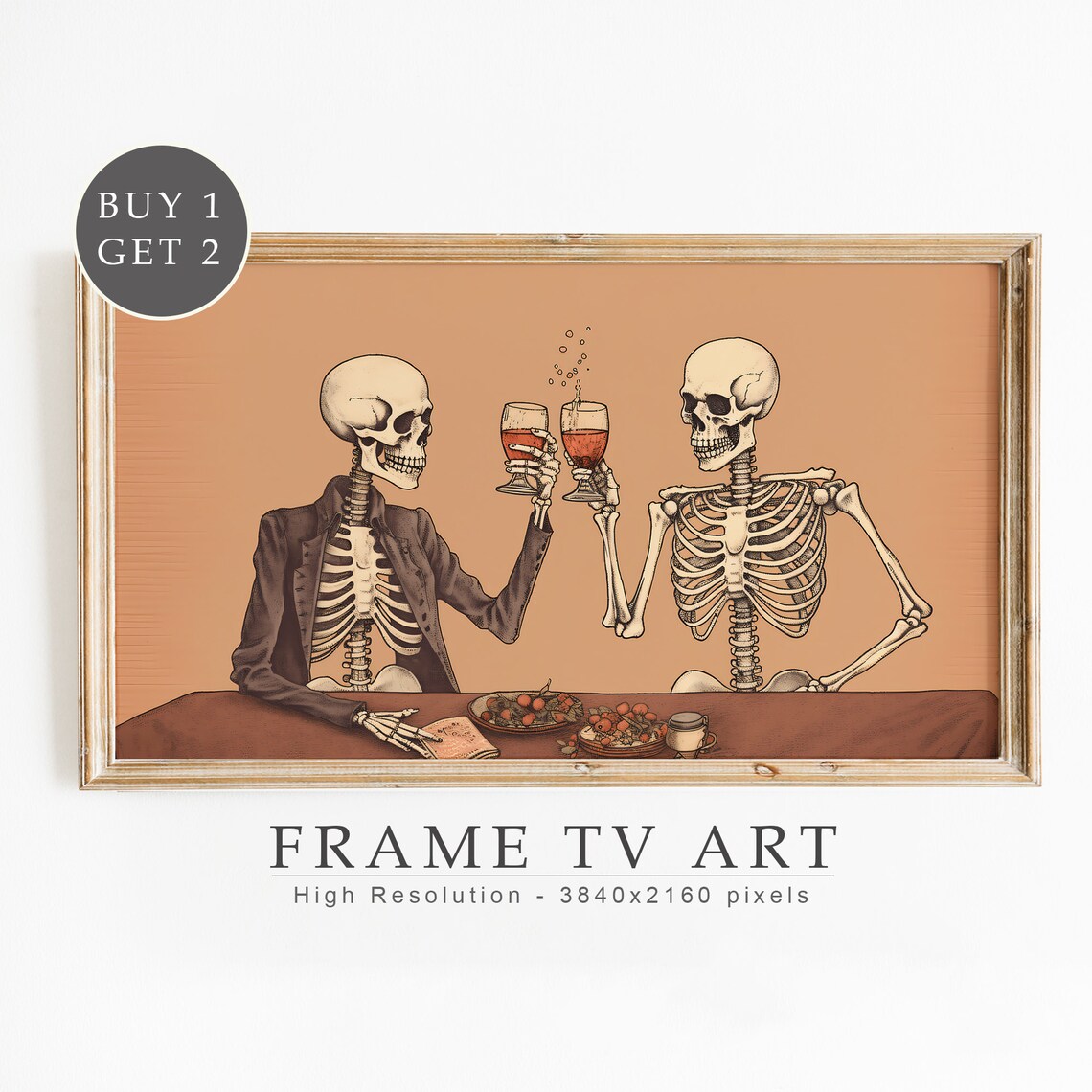 Halloween Skeletons Modern Fall Bar Art Print