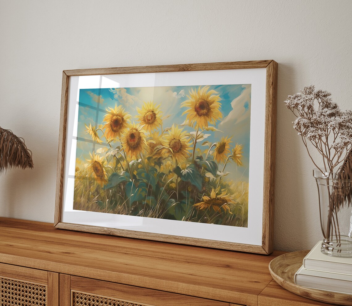 Vintage Sunflower Drawing Botanical Art Print - Image 2