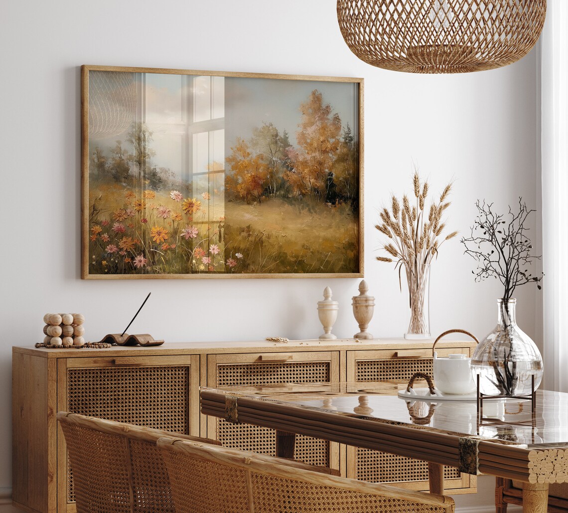 Autumn Landscape Vintage Rustic Farmhouse Art Print - Image 2