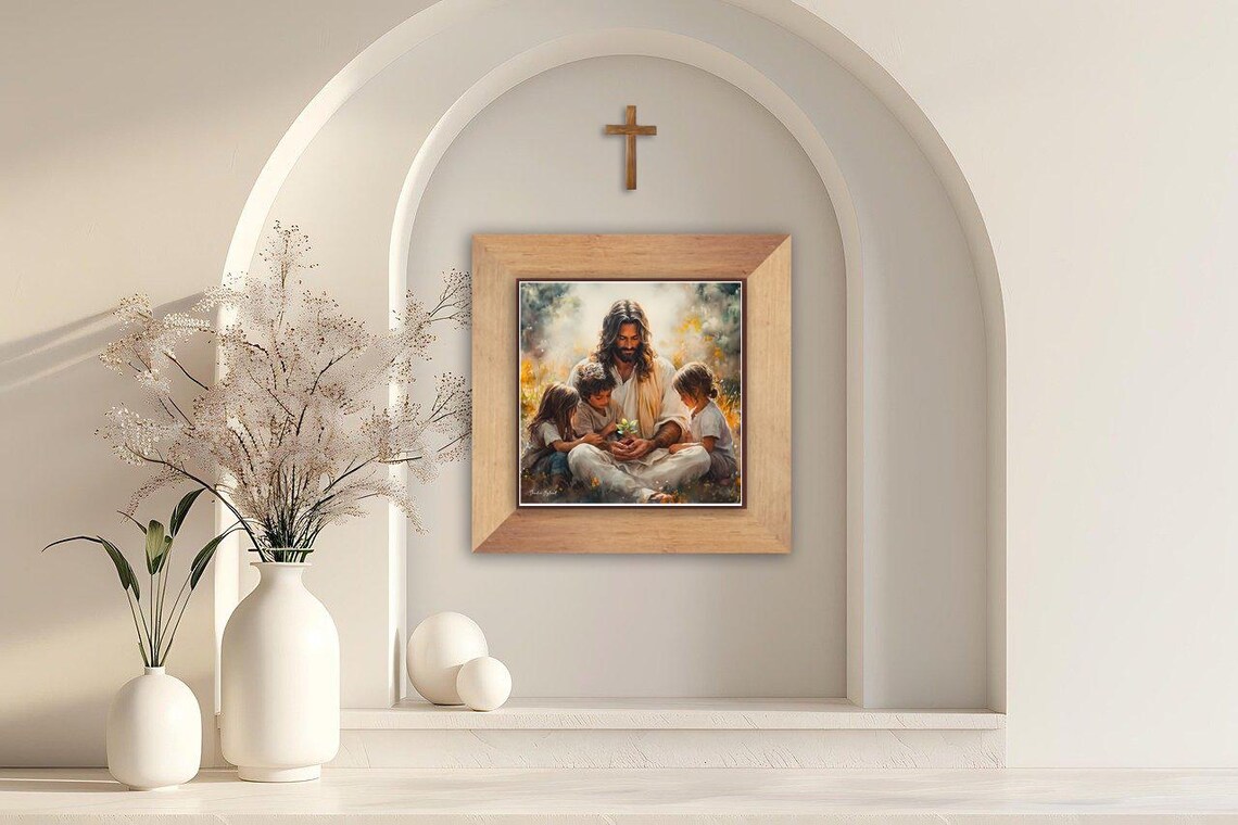 Jesus Children Plant Christ, Christian Family Art - Image 3