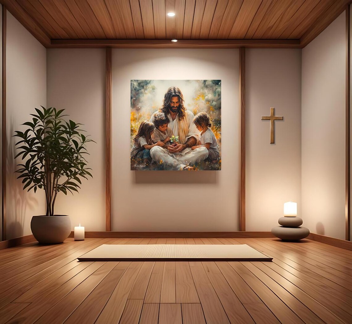Jesus Children Plant Christ, Christian Family Art - Image 5