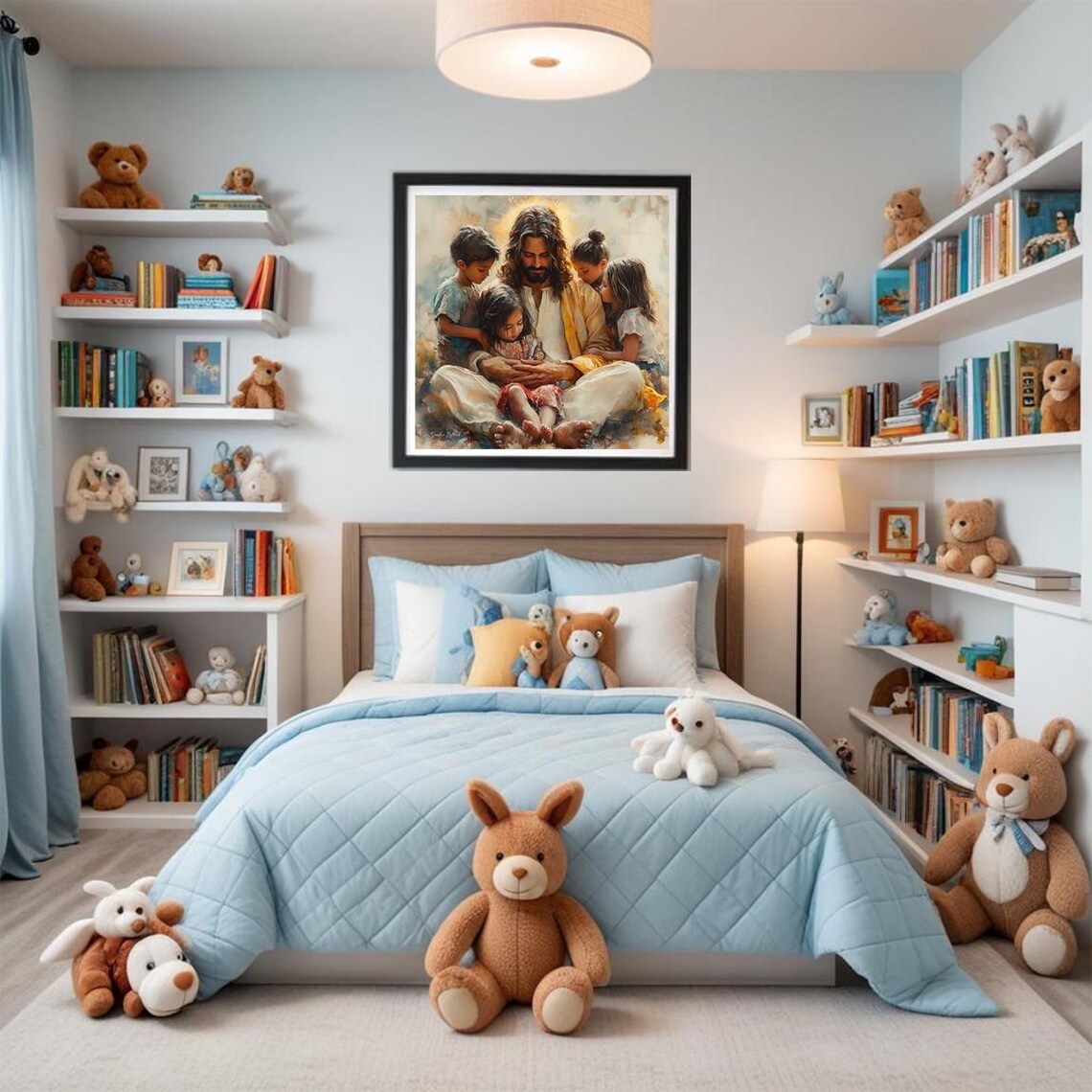 Jesus Children Butterfly Christian Family Art - Image 2