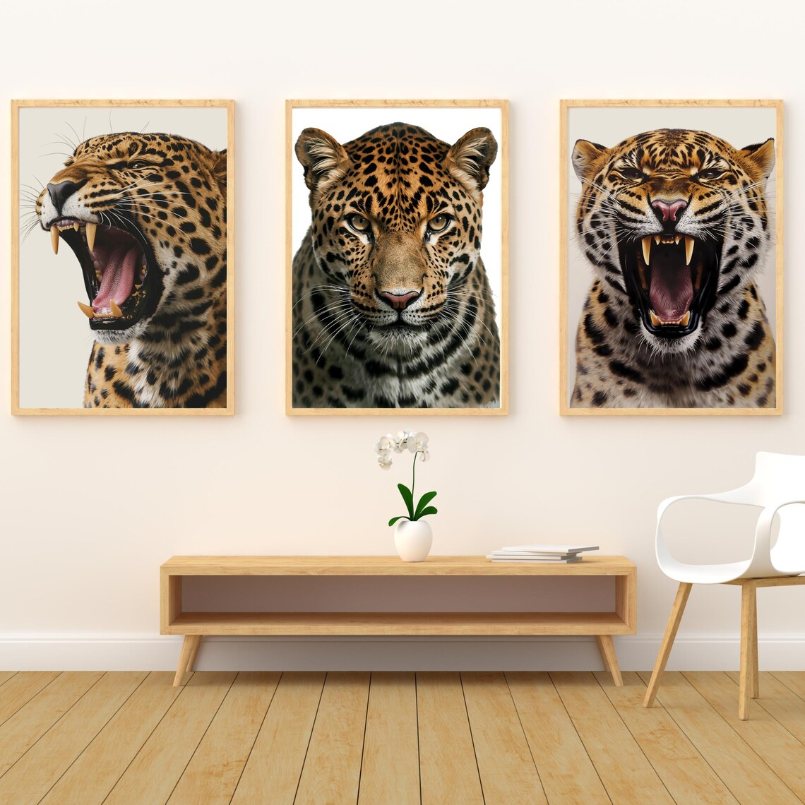 Leopard Poster Trio, Safari Jungle Animal