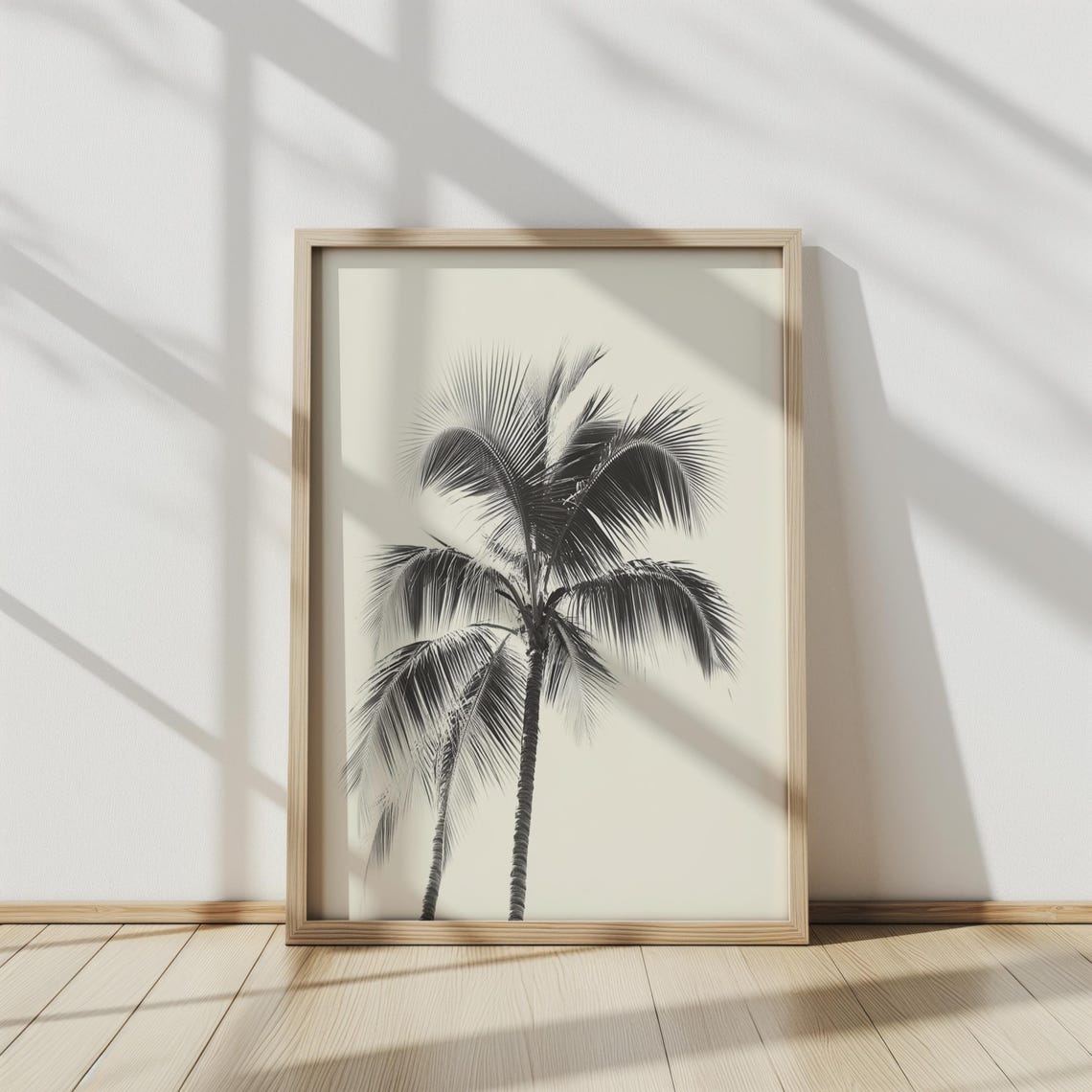 Tropical Palm Tree Wall Art Black And White Minimalist Print Modern Coastal Beach Wall Decor Minimalist Wall Art - Image 2