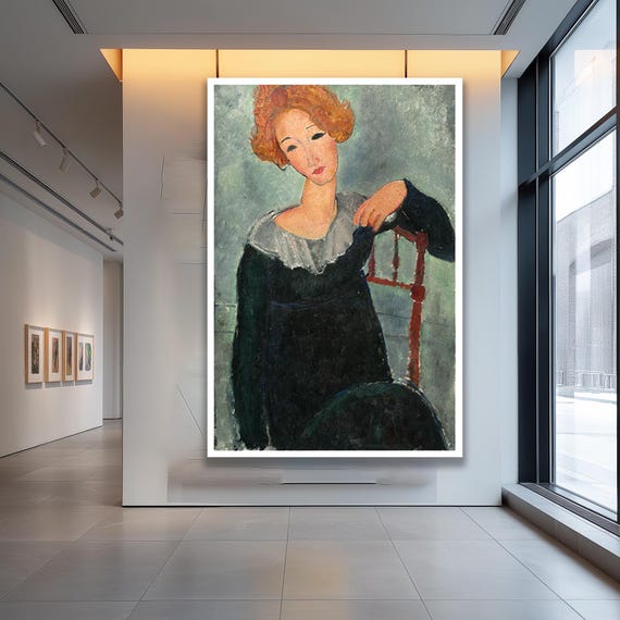 Modigliani Woman Portrait Canvas Wall Art Abstract Vintage Painting Decor Elegant Office Modern Home