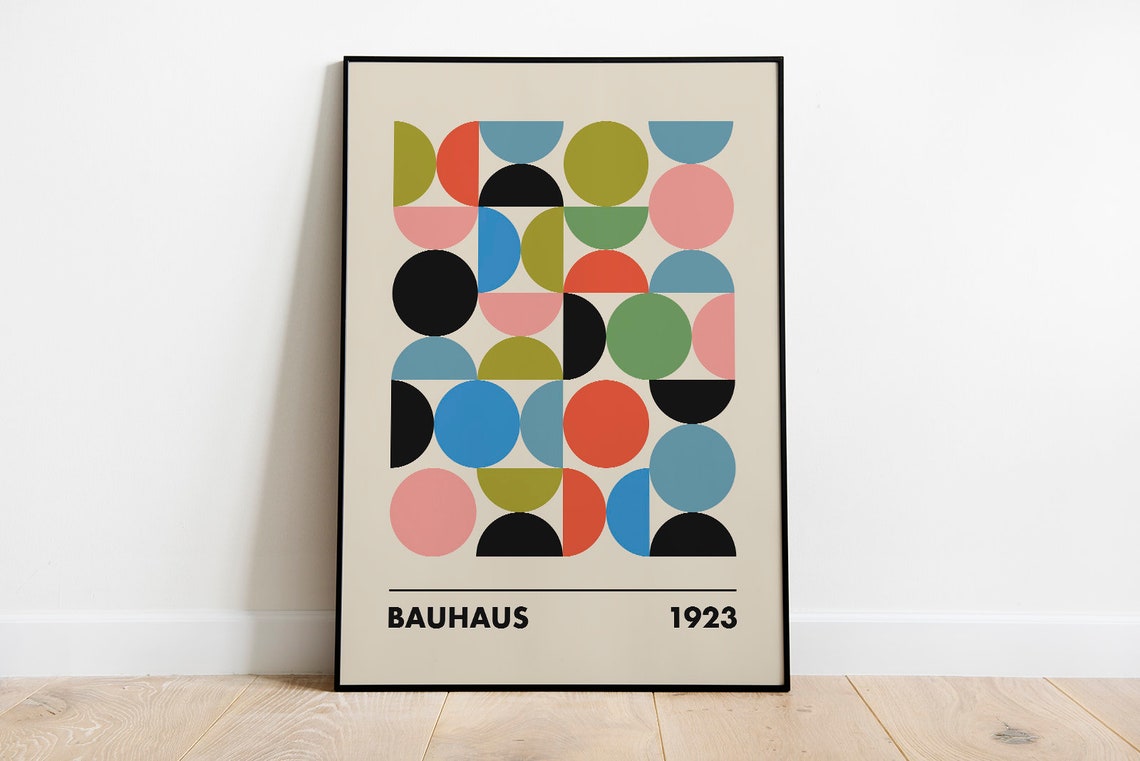 Bauhaus 1923 Colorful Geometric Circles Retro Abstract Poster - Image 3