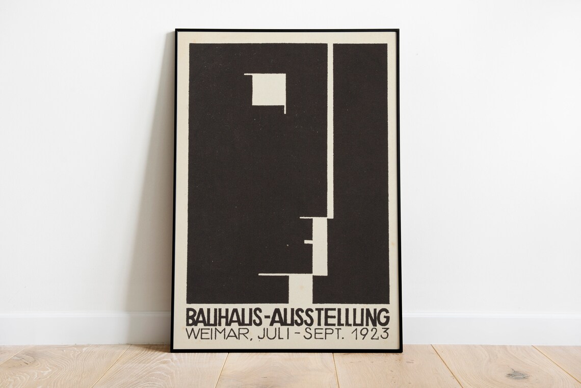 Bauhaus Ausstellung Weimar 1923 Black and White Abstract Poster - Image 3