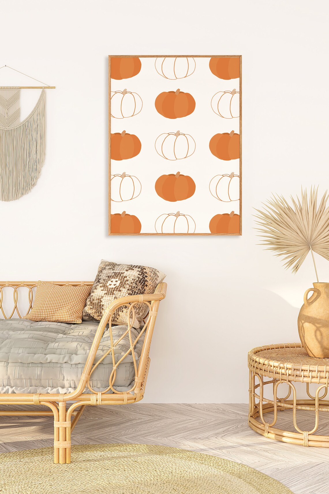 Pumpkin Fall Boho Home Decor Art Print - Image 2