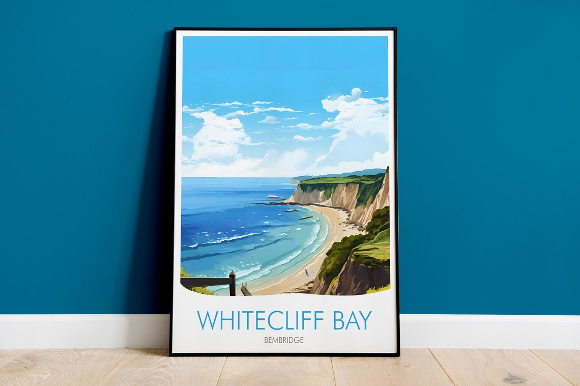 Whitecliff Bay Bembridge Isle of Wight Seaside Cliffs Beach Poster