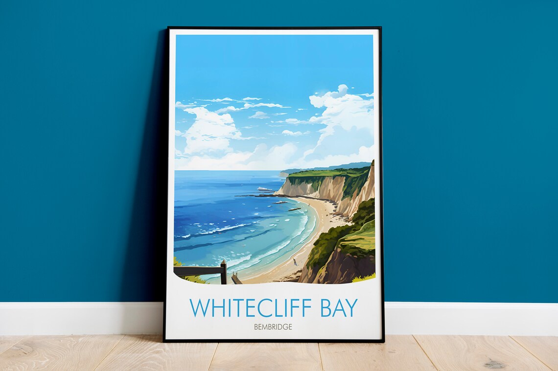 Whitecliff Bay Print Bembridge Isle Of Wight Print