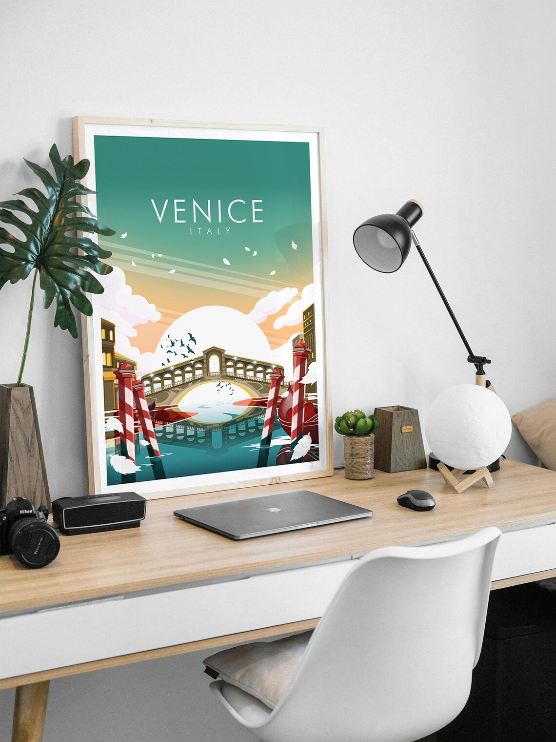 Venice Italy Rialto Bridge Sunset Grand Canal Romantic Travel Poster - Image 2