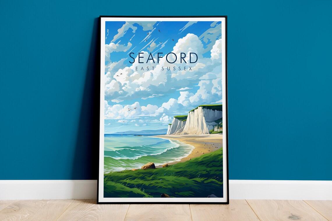 Seaford Print, East Sussex Travel Poster