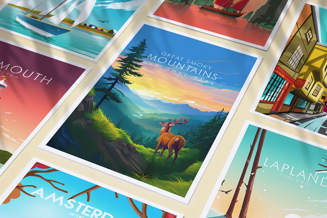 Great Smoky Mountains Print Travel Print - Image 3