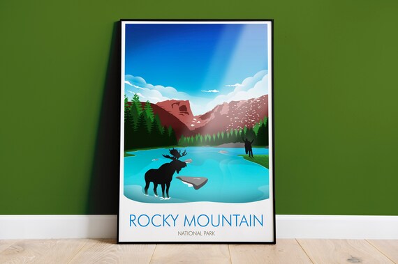 Rocky Mountain National Park Poster Print Colorado Poster Us National Park Travel Print Rocky Mountain Wall Art Surprise Gift