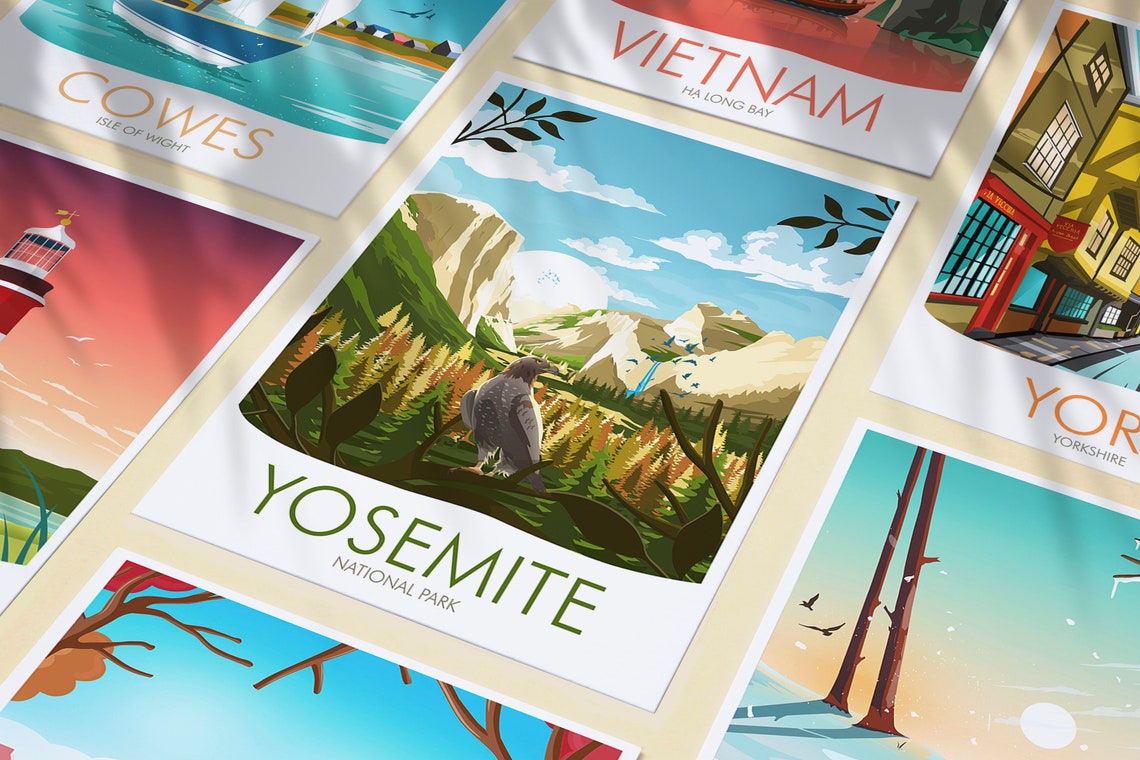 Yosemite National Park Eagle Valley El Capitan Scenic Nature Poster - Image 3