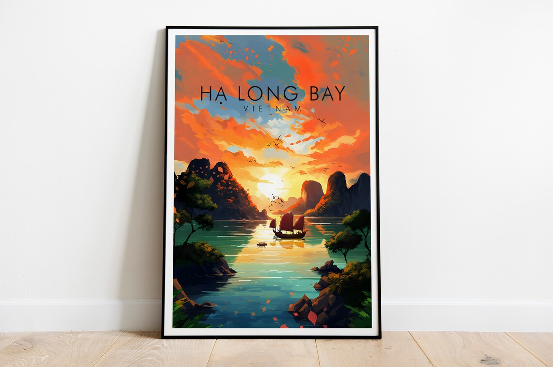 Ha Long Bay Vietnam Travel Poster, Place Print - Image 2