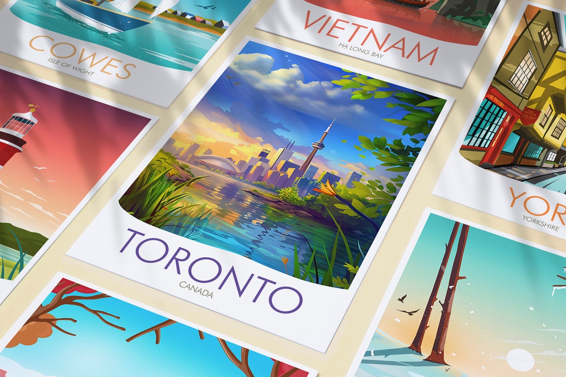 Toronto Canada Skyline Waterfront Islands Golden Sunset Poster - Image 3