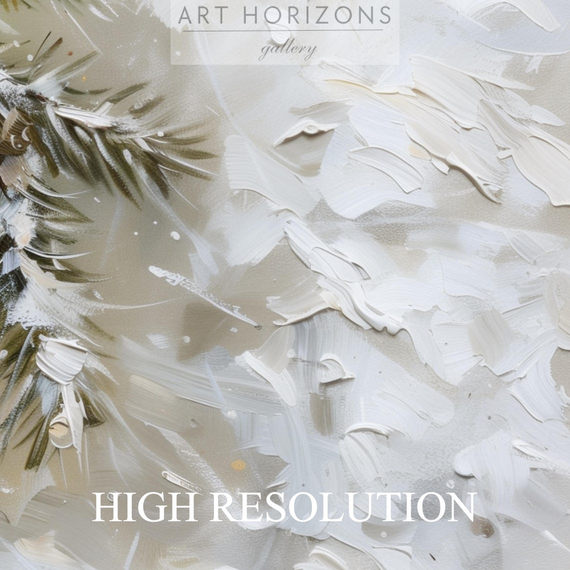 Clear Bauble Ornament Hanging on Snowy Pine Branch Art Print - Image 3