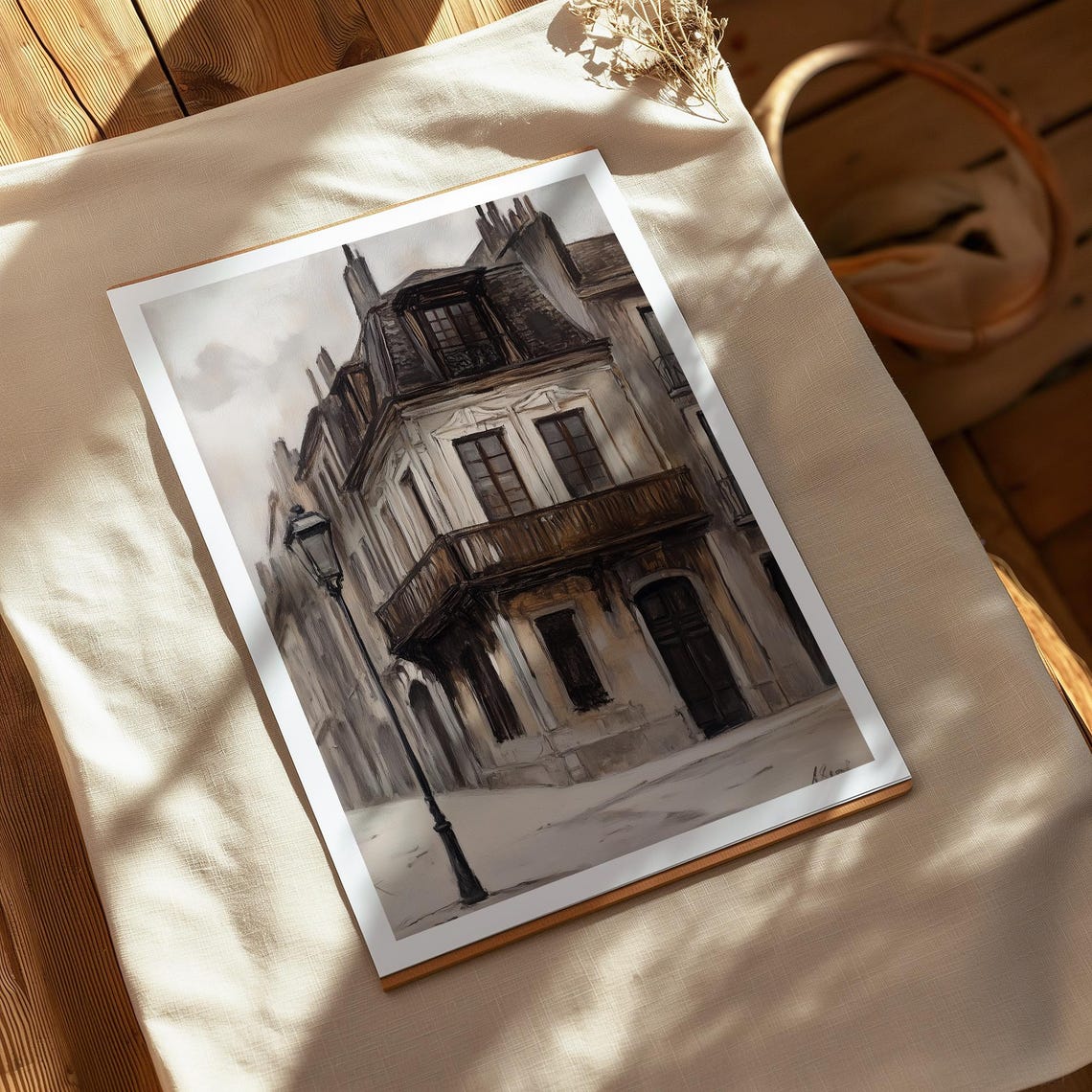 Rustic European Village Wall Art Vintage Country Oil Painting Home Decor Antique Street Print Old Town Cityscape Wall Art A284 - Image 3