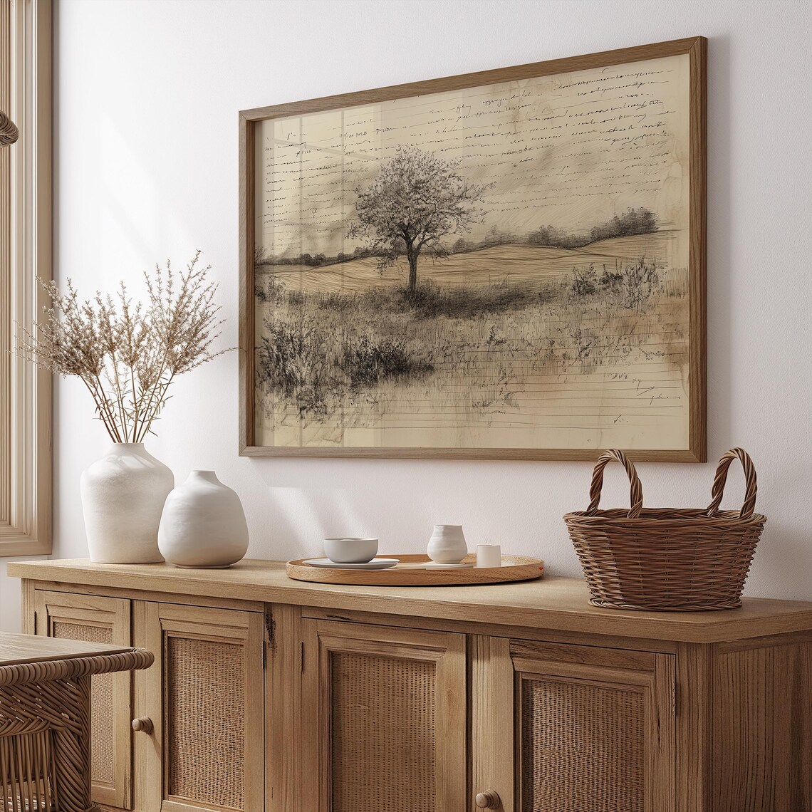 Vintage Tree Sketch Print, Rustic Nature Wall Art - Image 5