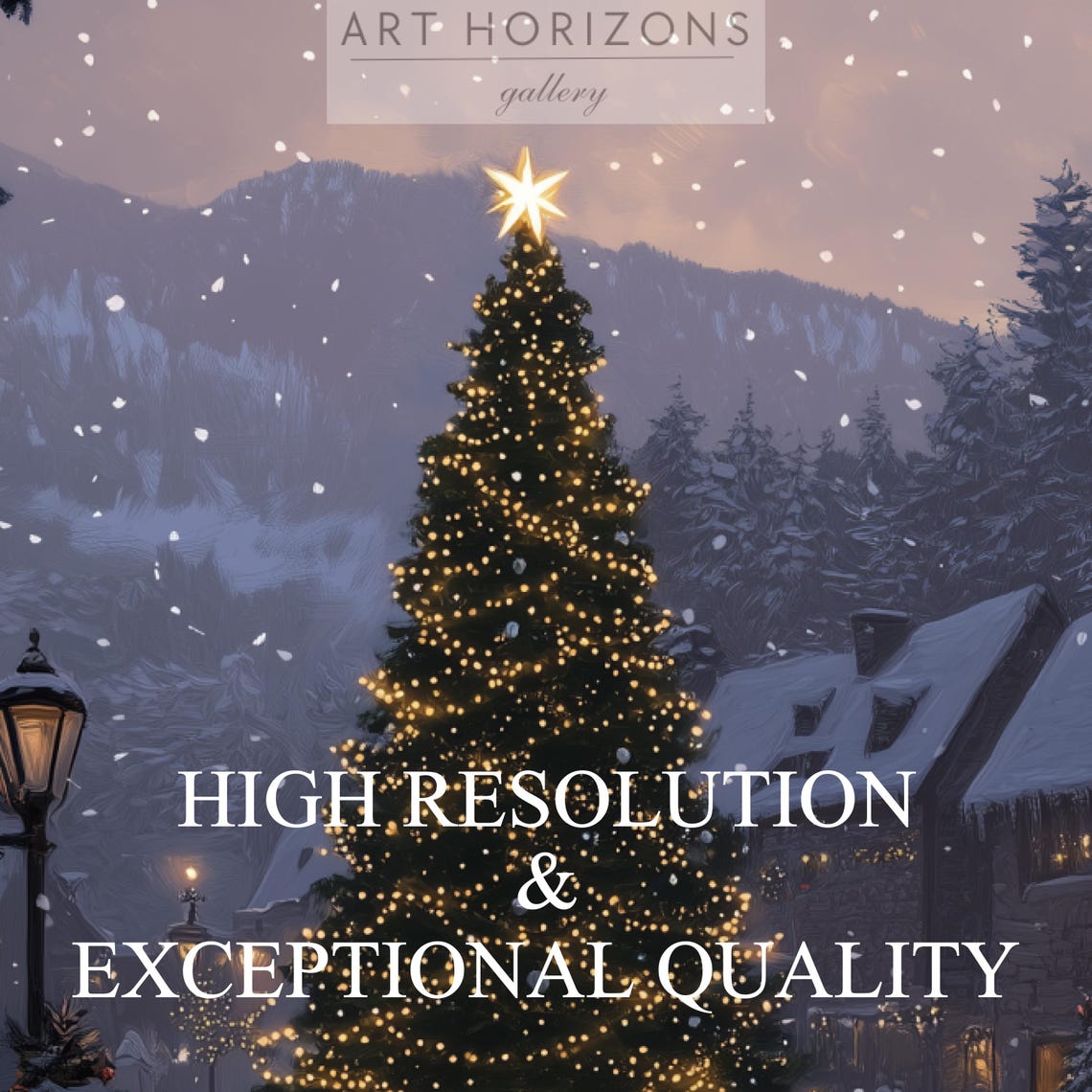 Christmas Village Tv Art Winter Tv Art Moody Winter Frame Tv Art Farmhouse Tv Art Vintage Town Painting Holiday Home Decor Tv9 - Image 3