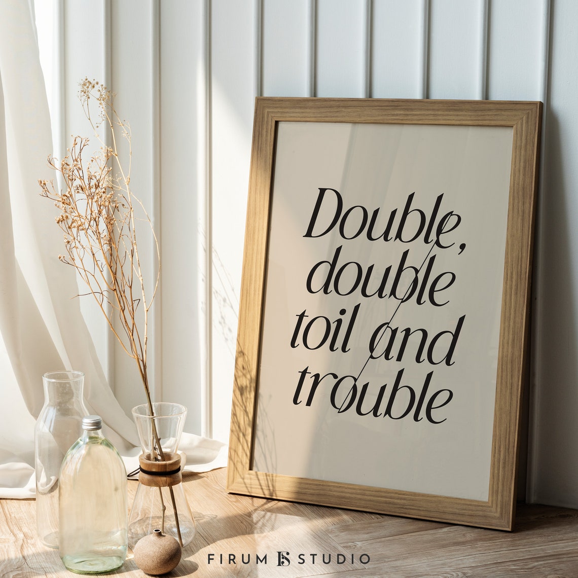 Double Double Toil And Trouble Witchy Serif Halloween Poster - Image 2