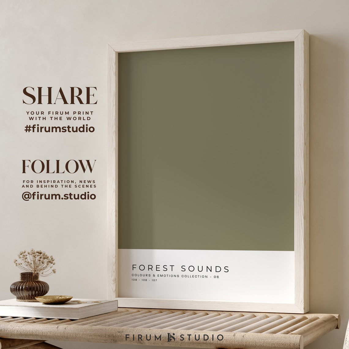 Forest Sounds Olive Green Color Block Minimalist Abstract Art Poster - Image 2
