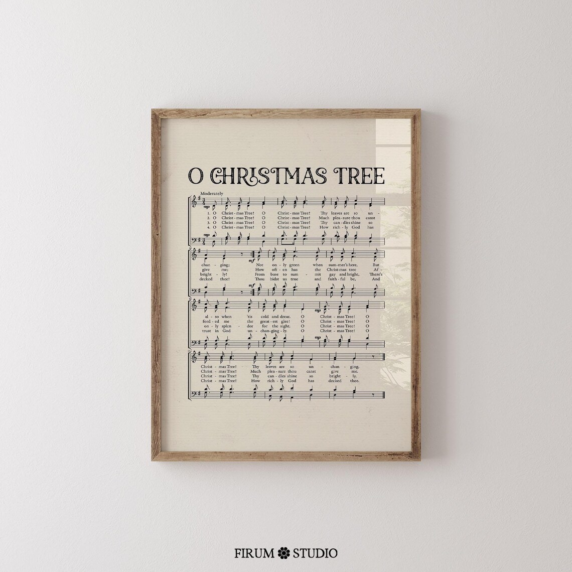 O Christmas Tree Vintage Carol Art Print - Image 2