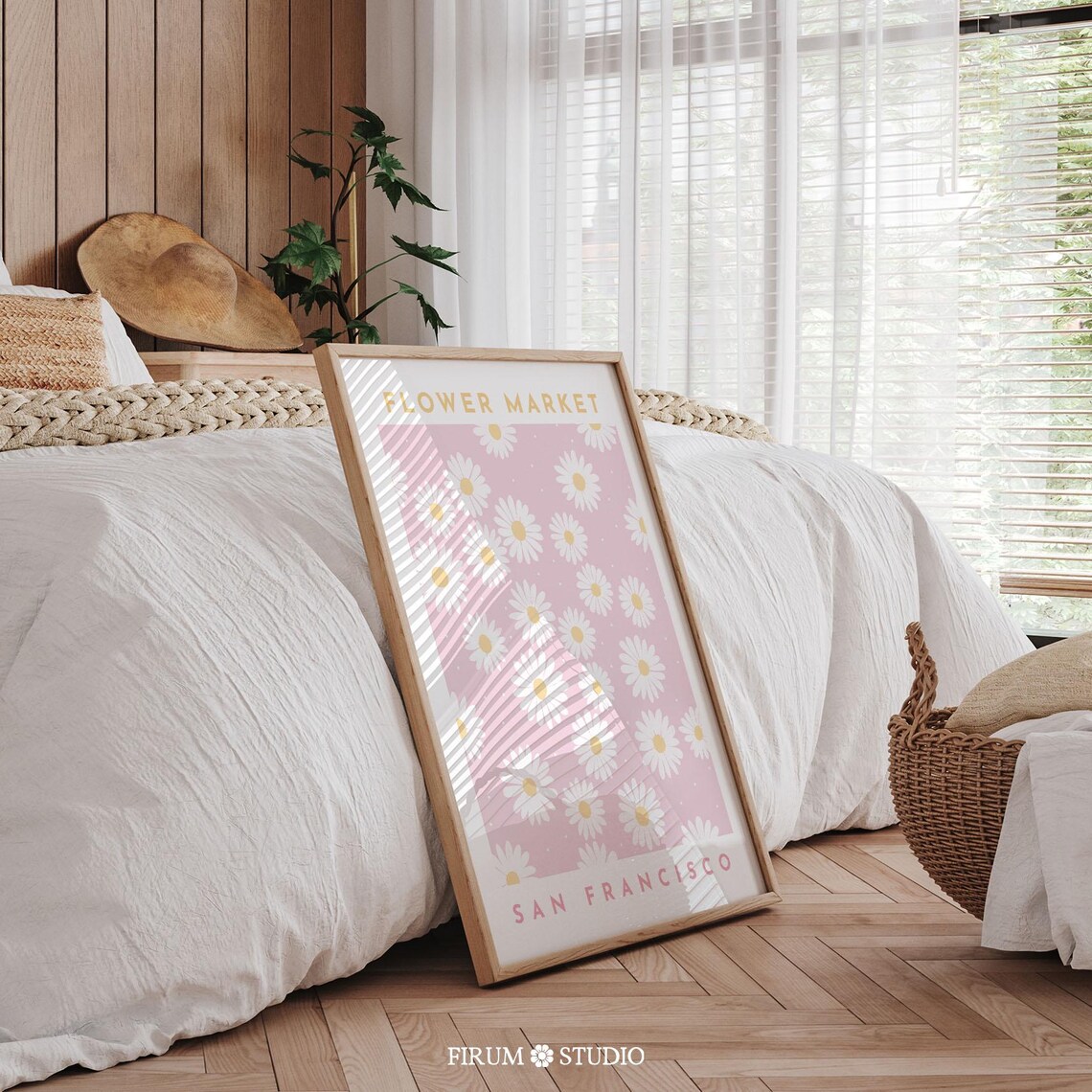 San Francisco Flower Market Travel Poster, Danish Pastel - Image 2
