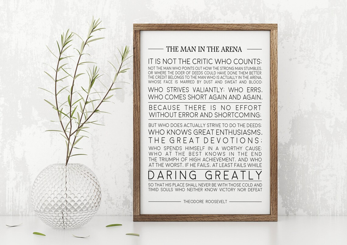 The Man In The Arena Quote Print, Theodore Roosevelt - Image 4