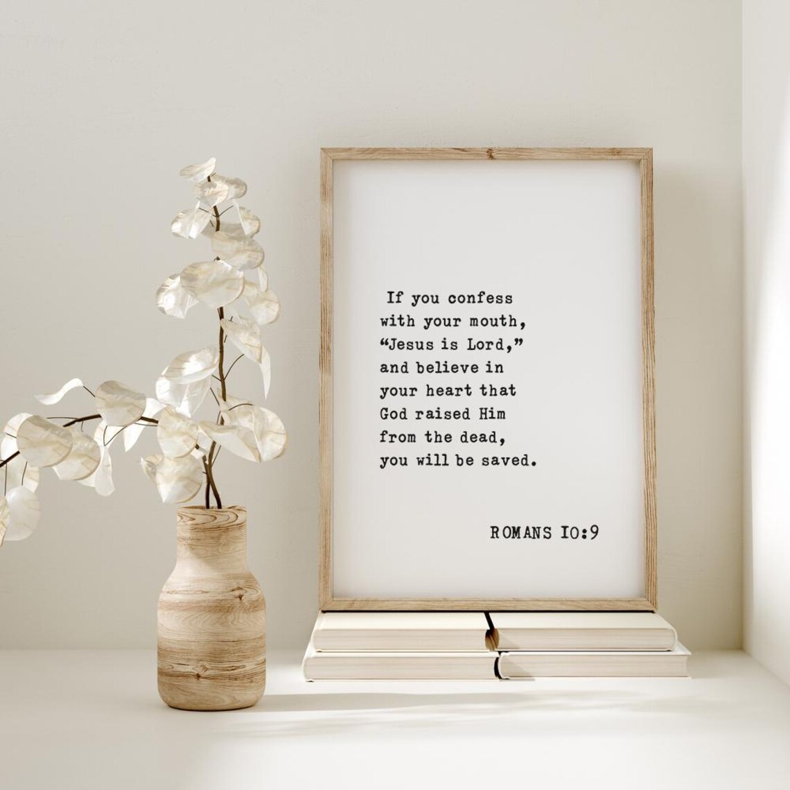Romans 109 Confess Jesus Is Lord Typewriter Scripture Decor Poster - Image 3