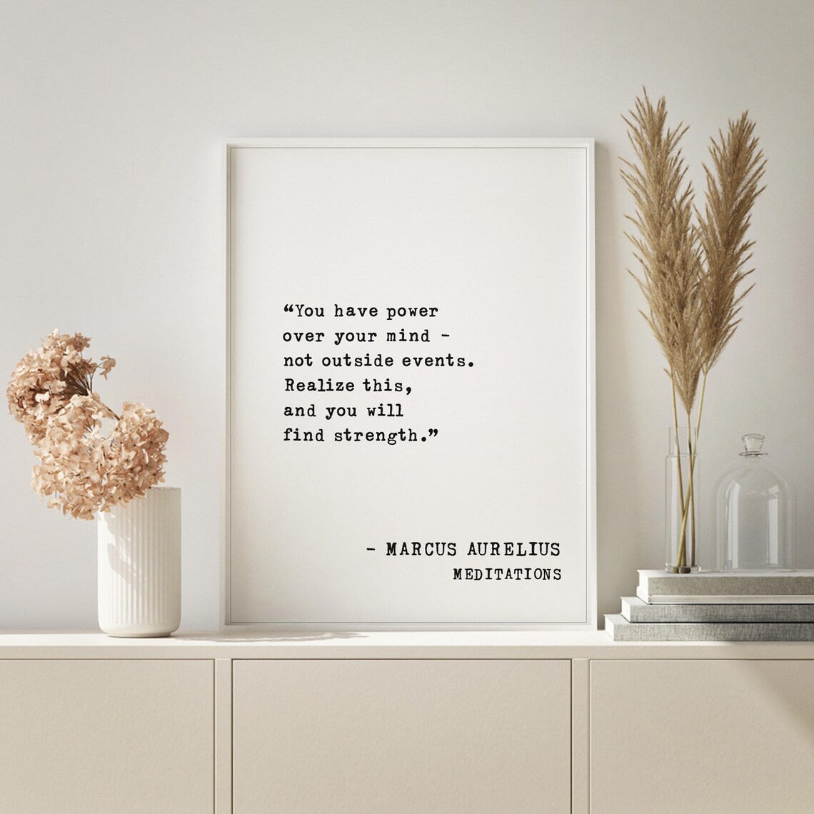 Marcus Aurelius Meditations Mind Power Typewriter Quote Decor Poster - Image 2