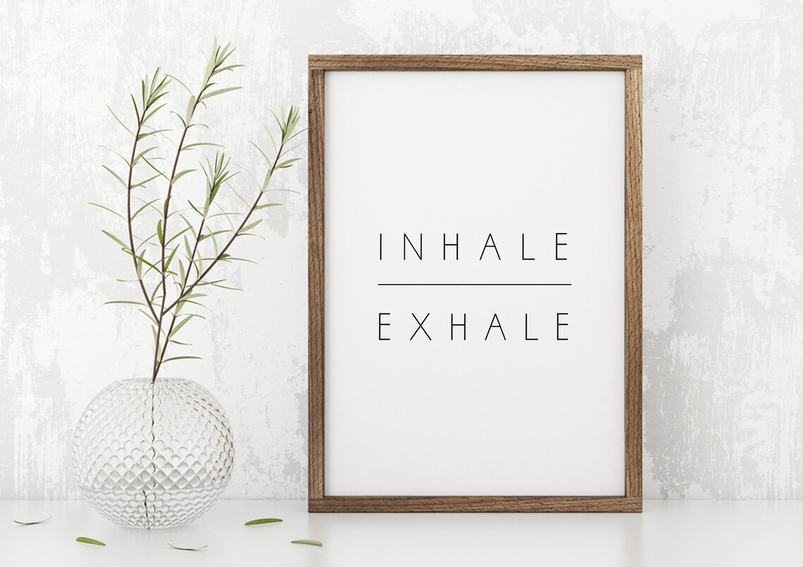 Inhale Exhale Farmhouse Bedroom Wall Art Print - Image 3